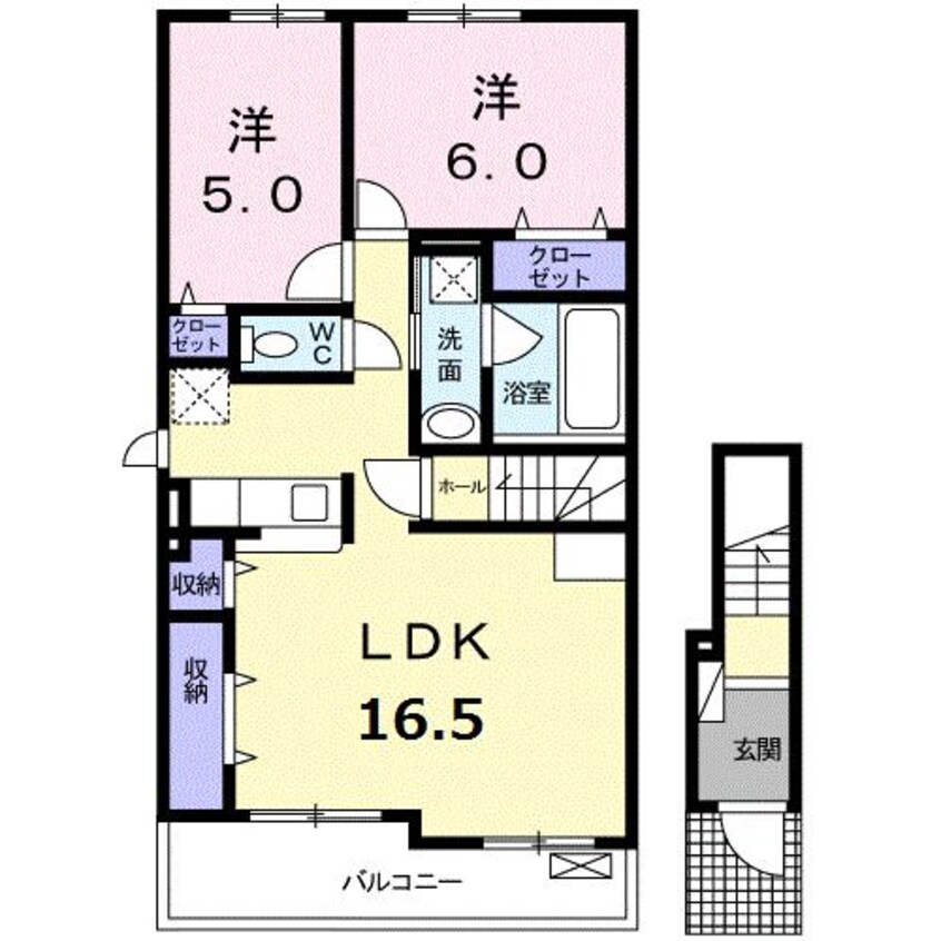 間取図 名鉄三河線/三河高浜駅 徒歩20分 2階 築6年