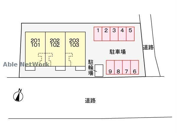 駐車場配置図 名鉄三河線/三河高浜駅 徒歩20分 2階 築6年