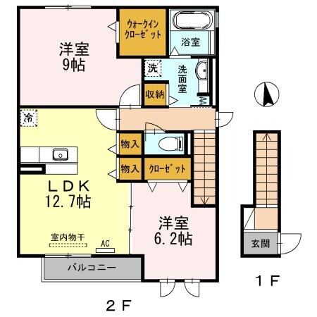 間取り図 名鉄三河線/北新川駅 徒歩34分 2階 築12年