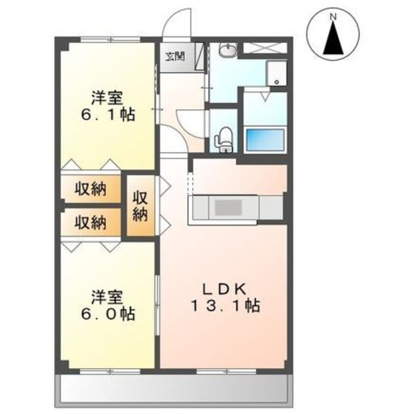 間取図 名鉄三河線/北新川駅 徒歩16分 1階 築21年