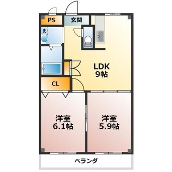 間取図 名鉄三河線/吉浜駅 徒歩21分 1階 築22年