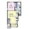 プリムローズKM 1LDKの間取り