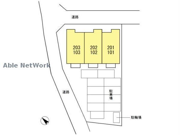 駐車場配置図 名鉄三河線/吉浜駅 徒歩11分 1階 築10年