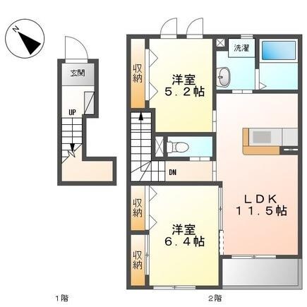 間取り図 名鉄三河線/北新川駅 徒歩33分 1階 築14年