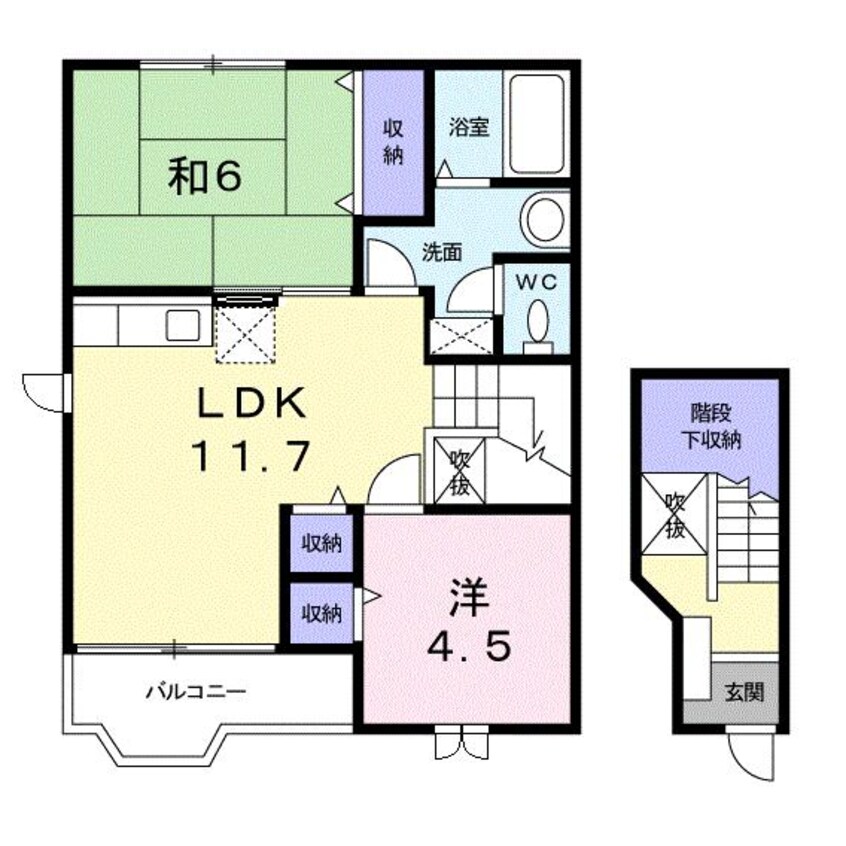 間取図 名鉄三河線/北新川駅 徒歩32分 1階 築24年