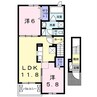 サン・クラール 2LDKの間取り