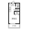悠々荘 1Rの間取り
