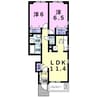 グラシオッソＢ 2LDKの間取り