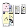 クリサンセマム 1LDKの間取り