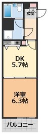 朝日プラザステーションコア松山 1DKの間取り