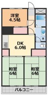 メゾンハイツ西山 3DKの間取り