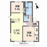 グランシード南梅本・ 2LDKの間取り