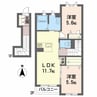 アトリエール北井門 2LDKの間取り