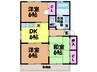 ルミナス北久米Ⅰ 3DKの間取り