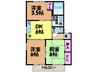 ルミナス北久米Ⅱ 3DKの間取り