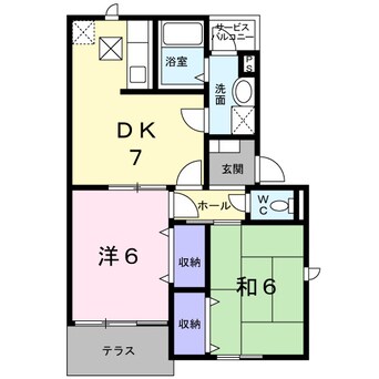 間取図 ＣＲＥＳＴＡＬＬ　ＫＢ