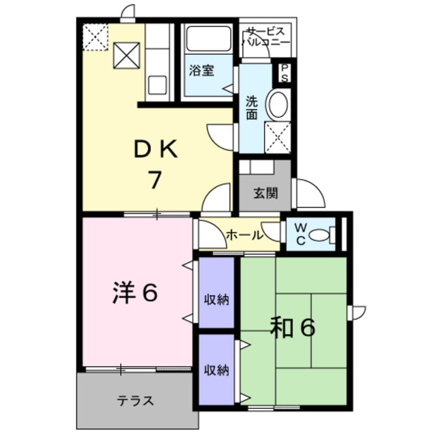 間取図 ＣＲＥＳＴＡＬＬ　ＫＢ