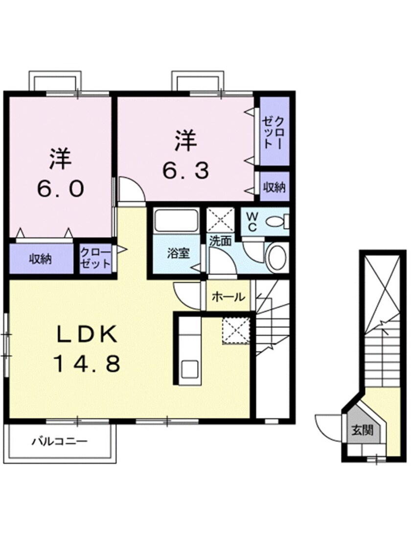 間取図 ヴィラ・カルフール　Ａ