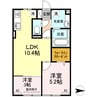 ベルレージュ 2LDKの間取り