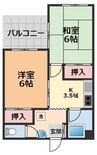 ハイツワイアール 2Kの間取り