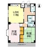 フラワーハイツ久米・ 2LDKの間取り