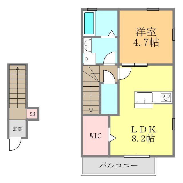 間取り図 Ｂｅｌｇｒａｖｉａ朝生田ｐｒｅｍｉｕｍ 201
