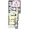 ディアコート東方 1LDKの間取り
