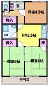 伊予鉄道横河原線/北久米駅 徒歩8分 1階 築43年 3Kの間取り