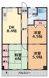 コーポ波藤 3DKの間取り