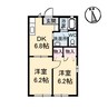 グリーンコートＫ 2DKの間取り