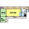 瓢六マンション 2LDKの間取り