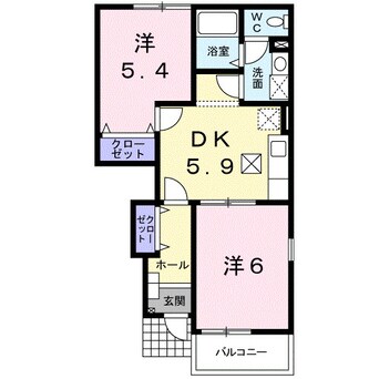 間取図 ル　トワ　ヴェールＢ