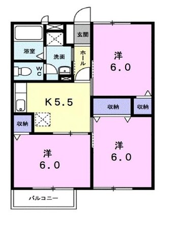 間取図 シャルマン北川毛Ａ