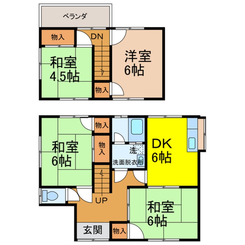 間取図 北井門2丁目9-30貸家