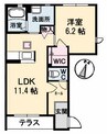 ビオラ天山 1LDKの間取り