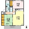 セジュール石井A・B 2LDKの間取り
