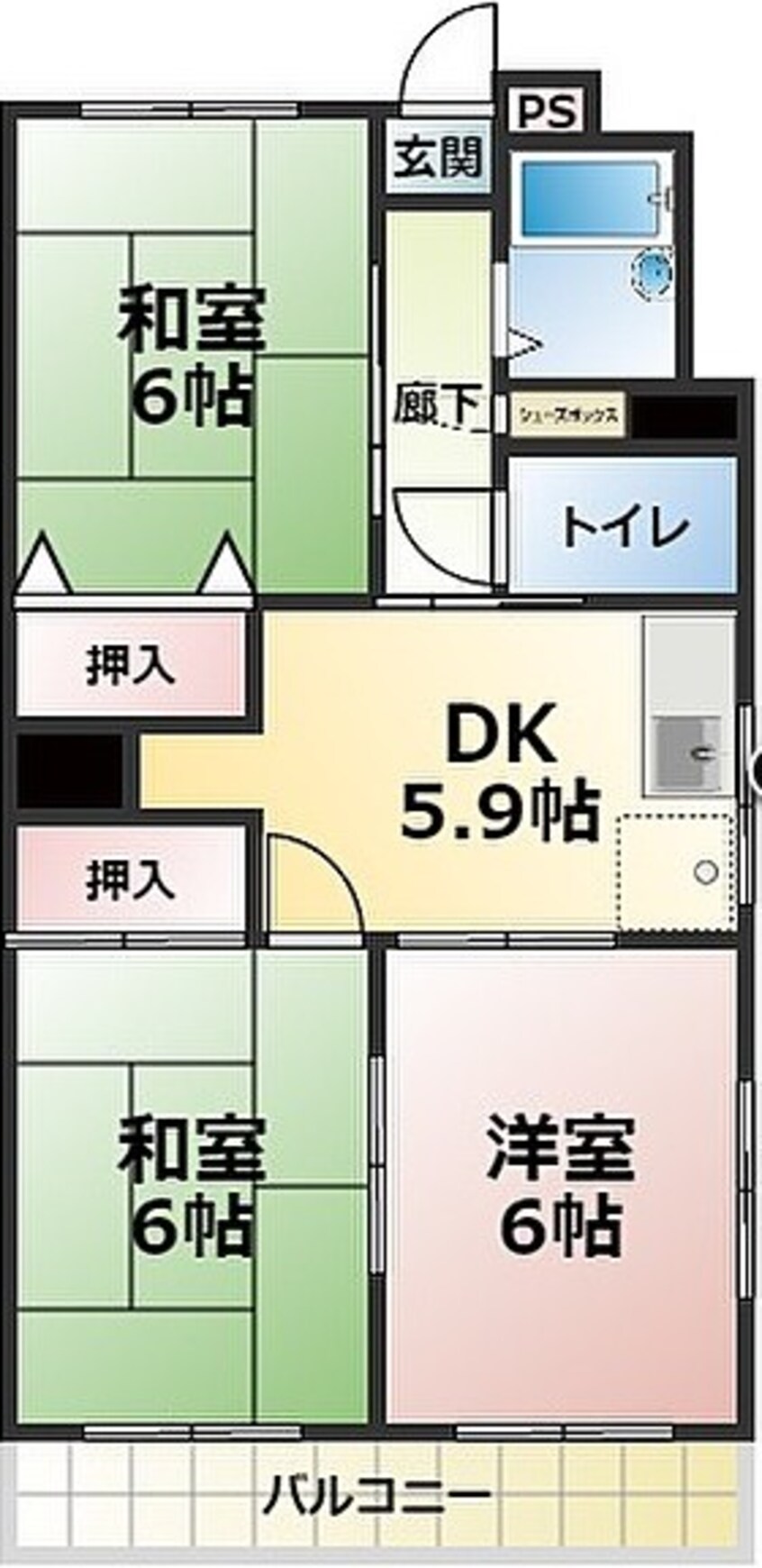 間取図 メゾンドール横河原