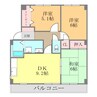 フォブールトロワ片岡・ 3DKの間取り