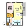 プランドール12 1LDKの間取り