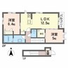 プランドール市坪 2LDKの間取り