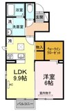 コントレール・Ａ 1LDKの間取り