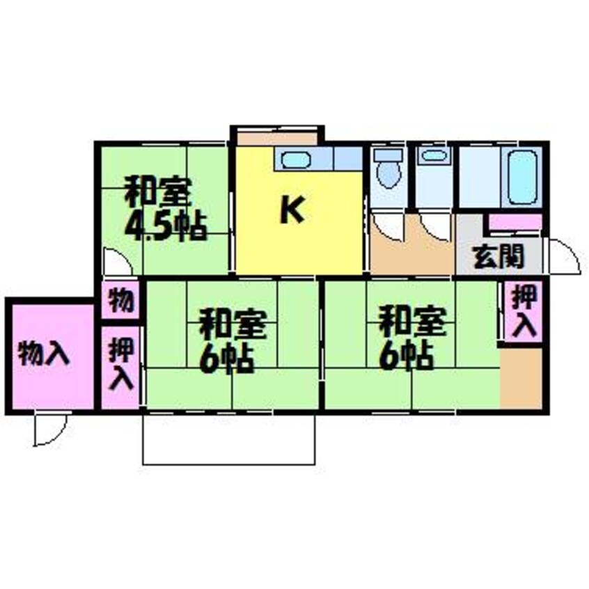 間取図 松末１丁目９－３貸家