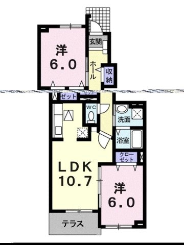 間取り図 ソレイユＫ枝松Ｂ