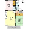 ハイカムール南 2LDKの間取り