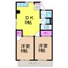 寿レジデンス・ 2DKの間取り