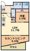 モンテルーチェ医学部前 2LDKの間取り