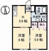 ディアス和泉 2Kの間取り