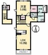 マチエール枝松A・B 1LDKの間取り