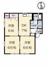 パルティータ　Ａ棟・Ｂ棟 3DKの間取り
