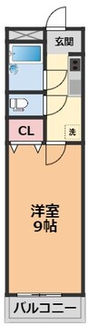 ブランフォーレ南久米 1Kの間取り